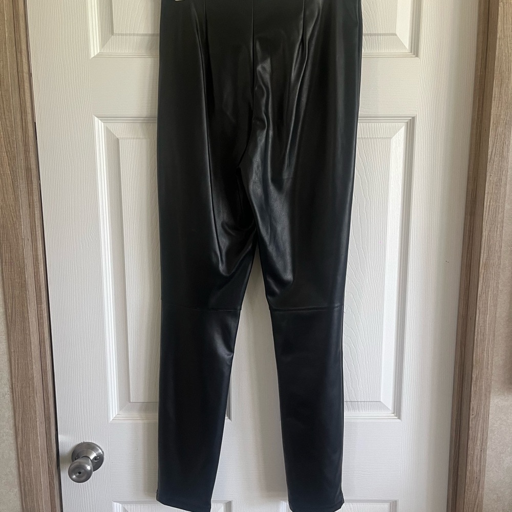 Fabletics Black Leather-Style Pants - Picture 2 of 9